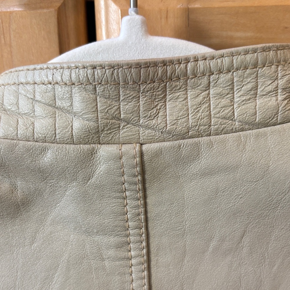 Beige Leather Jacket - image 6